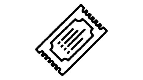 animación del icono de la línea de garabateo de la reserva de boletos