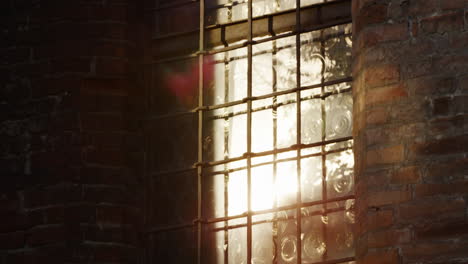 este castle barred window, ferrara, italy, unesco world heritage site, tilt down