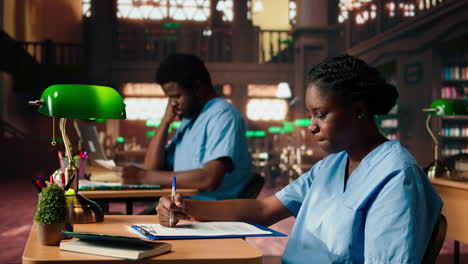 african american nurse in training reviews anatomy case files