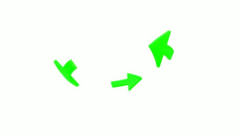 tres flechas giratorias verdes. (bucle listo con máscara)