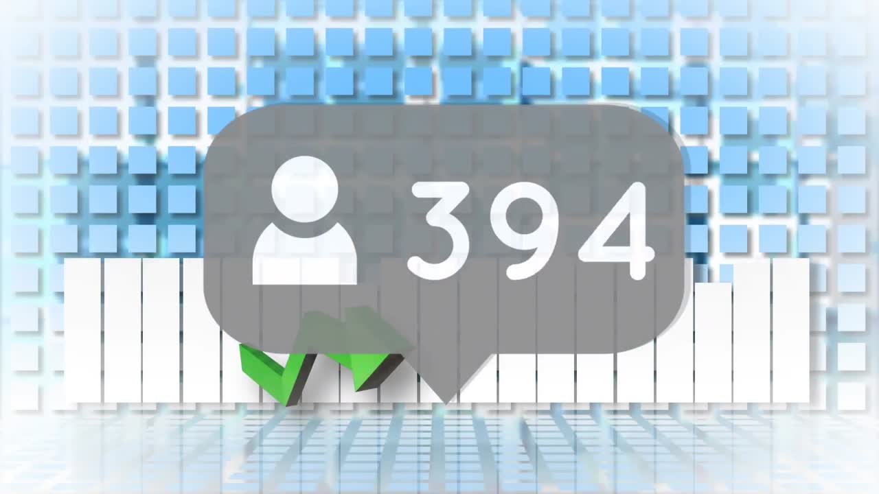 통계와 연결된 네트워크를 통해 변하는 숫자의 애니메이션