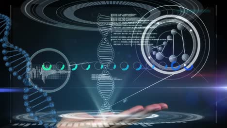 Hand touching virtual interface