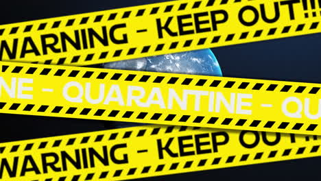 warning bands over planet earth during coronavirus..