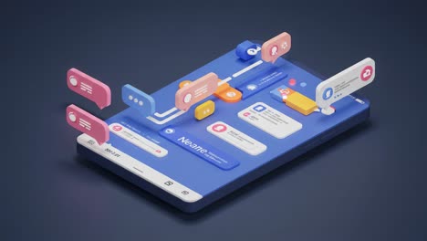 exploring dynamic user interfaces: a detailed look at modern application designs showcasing colorful notifications and interactive elements on a mobile device