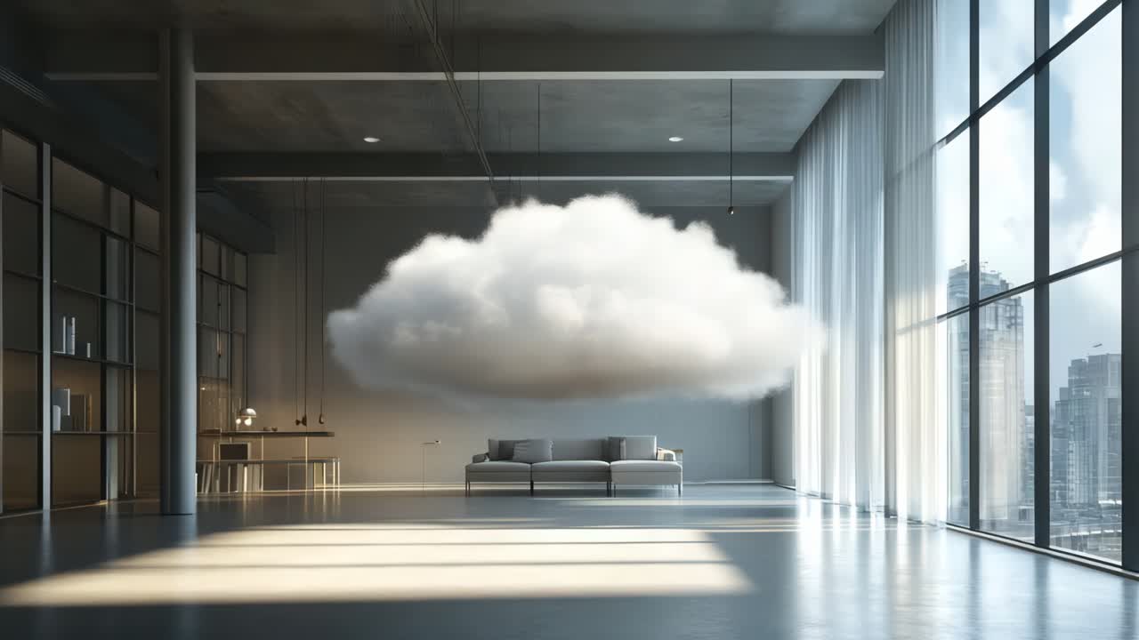 Modern Loft with Floating Cloud