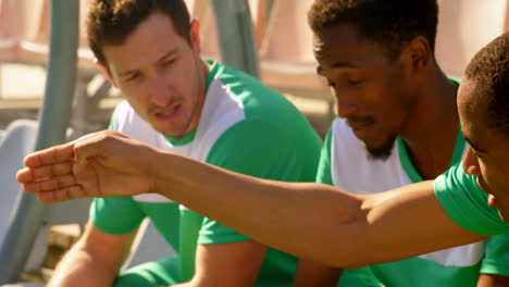 football players waiting in the stadium 4k