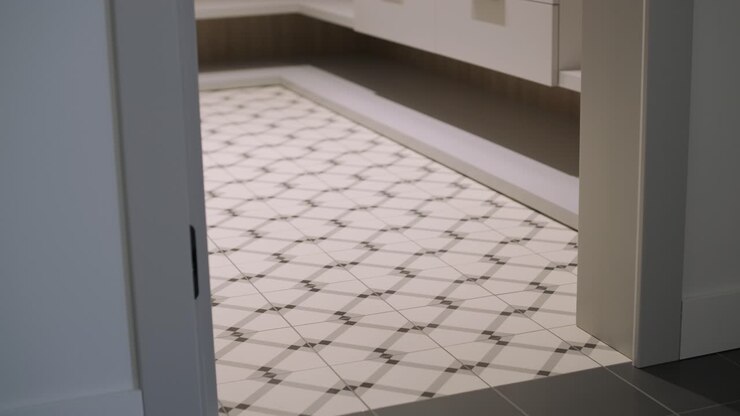 Close-up view of geometric tile