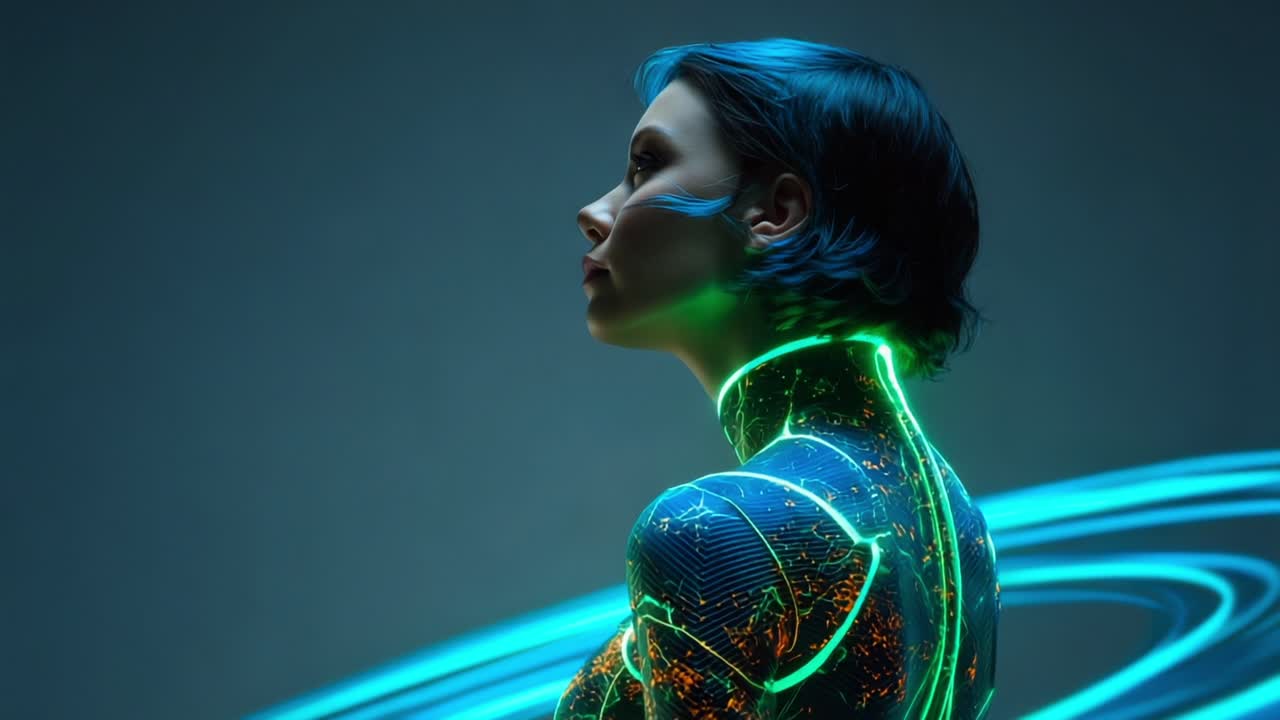 Futuristic Woman with Cyberpunk Style