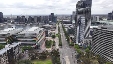 aerial view of melbourne docklands