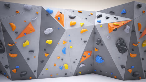 Animación-En-Bucle-De-Una-Pared-Artificial-De-Escalada-O-Boulder.-Actividad-Deportiva-Extrema-De-Roca-Para-Entrenamiento-En-Interiores-Y-Ejercicio-En-El-Tiempo-Libre.-Gimnasio-Vacío-En-Bucle-Con-Muchas-Presas-Coloridas.