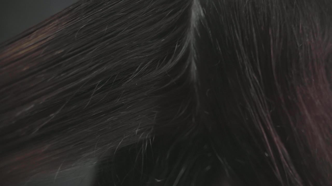 근접 촬영 미용사는 빗으로 여성 고객의 머리를 이별