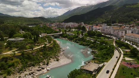 aerial view of bluish watery river