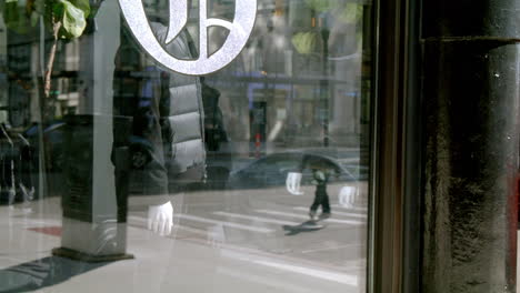 a daytime view of a clothing store storefront