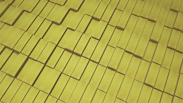 3D animation of a seamless contour background of bright mint, yellow cubes, moving. Great for presentations. Put your own text in it. 3d perspective.