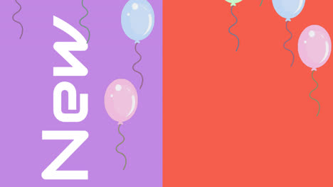 Animation-of-happy-new-year-text-over-balloons