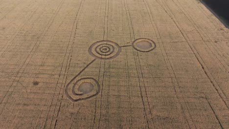 diseño de círculo de cultivo intrincado en un campo de trigo