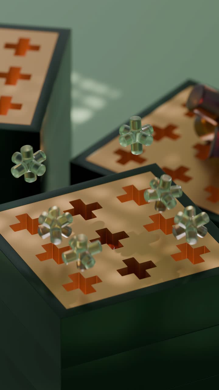 Abstract 3D Render with Geometric Shapes