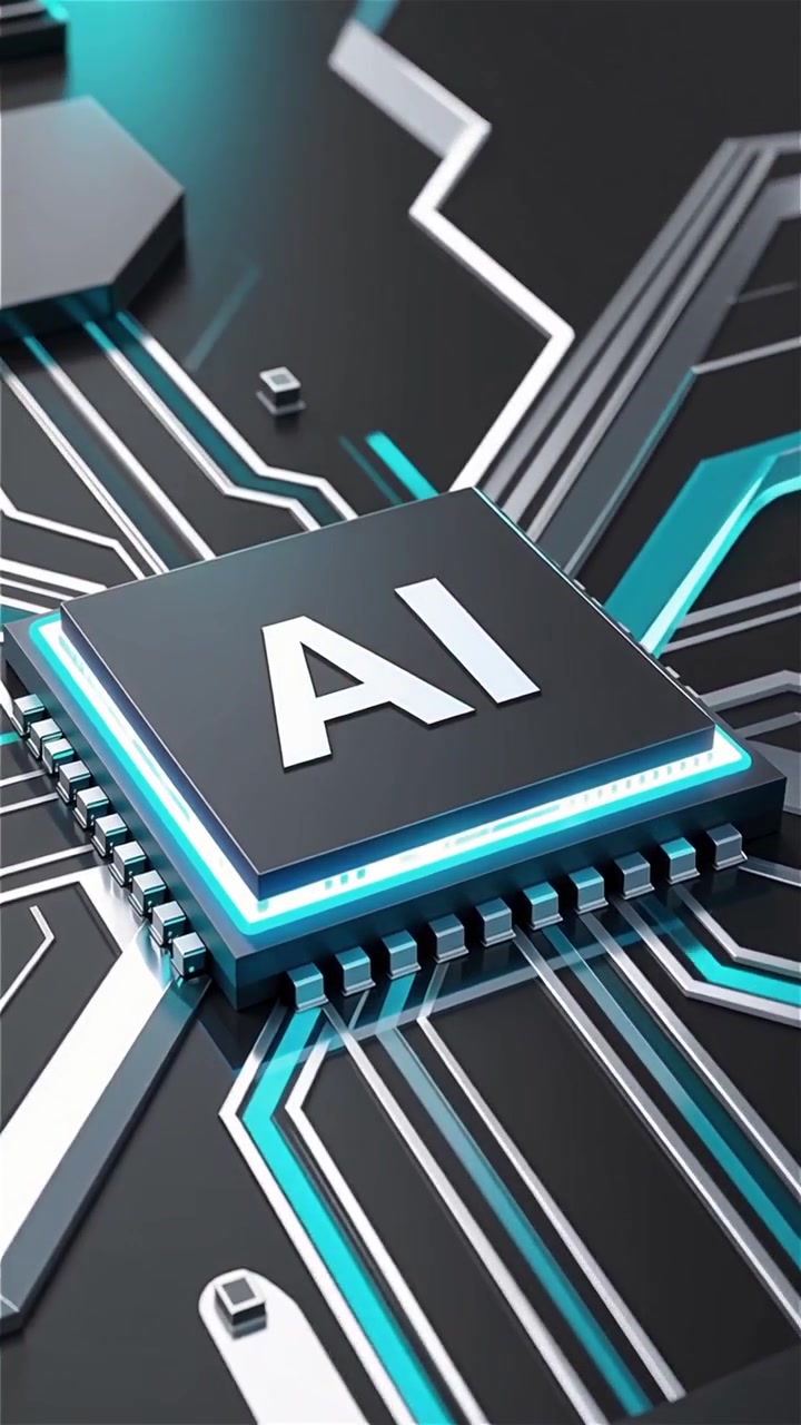 Futuristic AI Chip Motherboard Technology Background