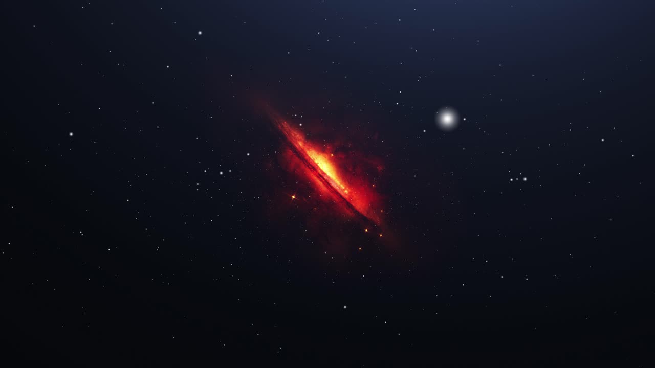 красная галактика 4k в космическом фоне