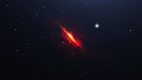 galaxia roja 4k en el fondo del espacio