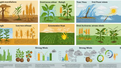 understanding agricultural challenges: a detailed look at drought, frost, and extreme heat impacting crop growth and sustainability across various regions