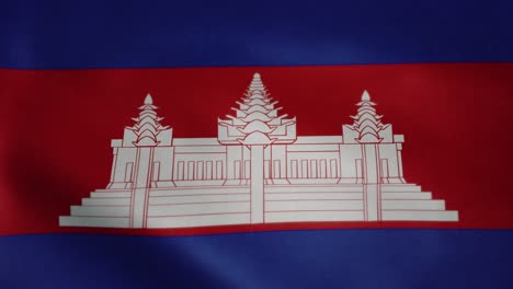 flag of cambodia, slow motion waving