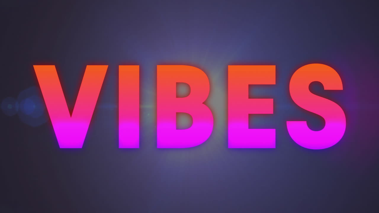 Glowing animation of colorful VIBES text on dark background, capturing attention