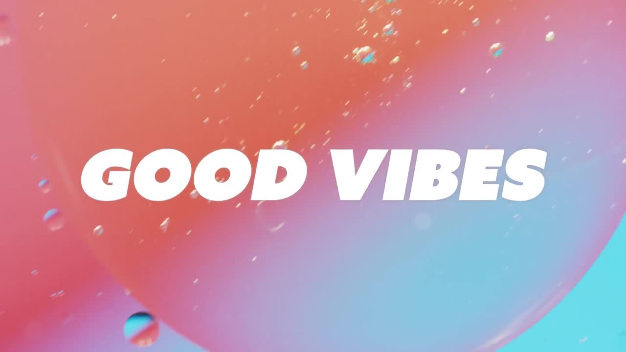 animación de buen texto de vibraciones sobre un fondo de patrón líquido abstracto.