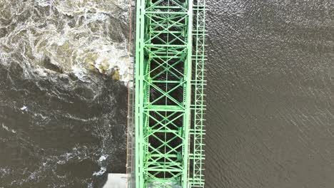 top down view of a bridge and loch system