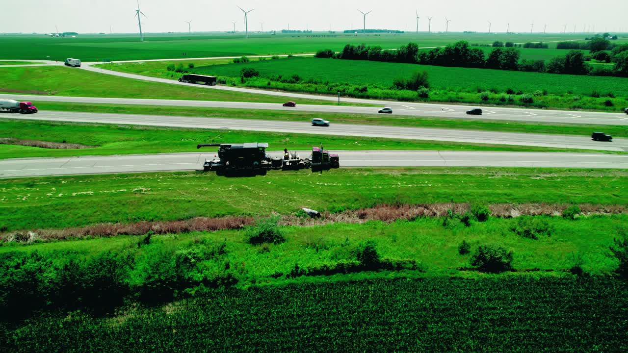 부러진 rgn 스 데크 트레일러 과대 크기 부하