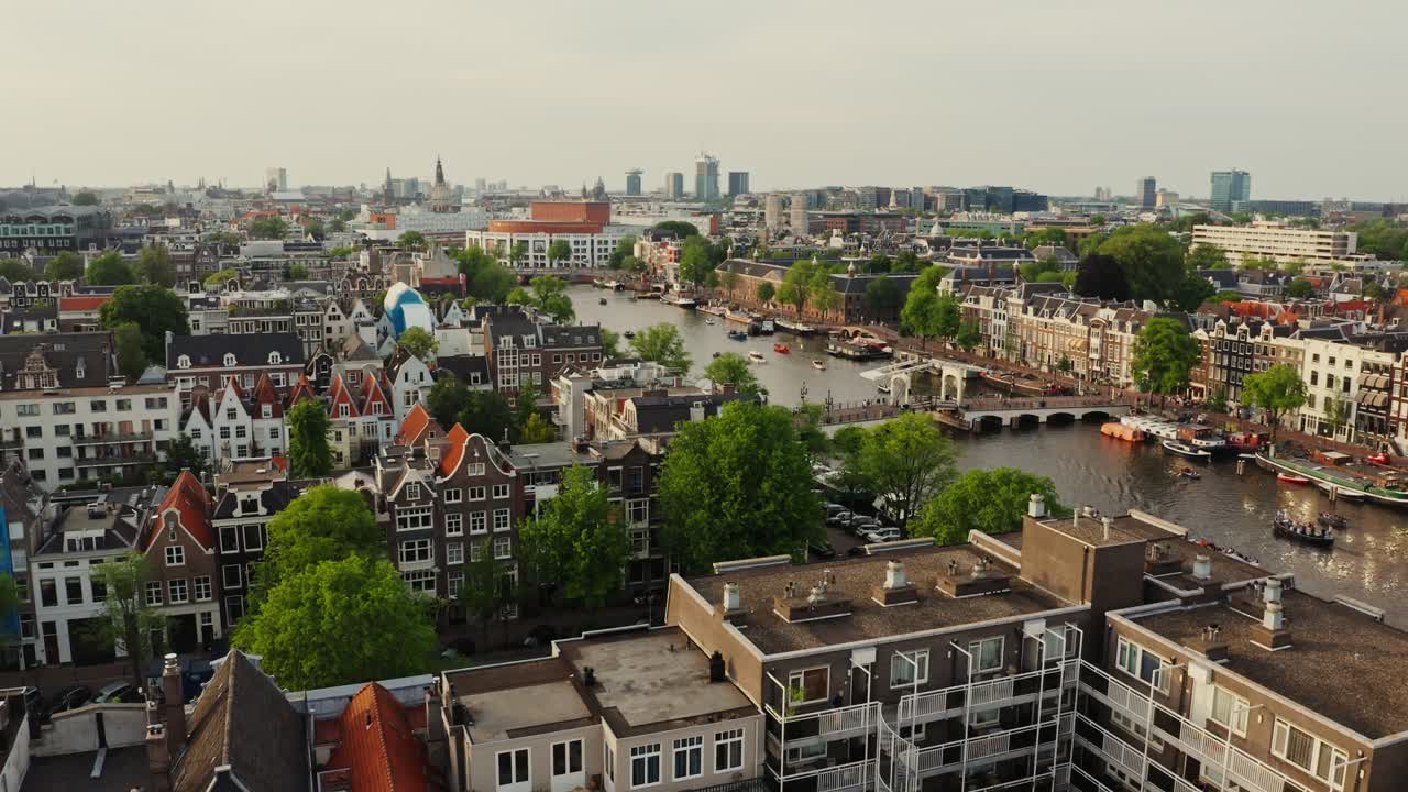 암스테르담 도시 풍경 공중 사진