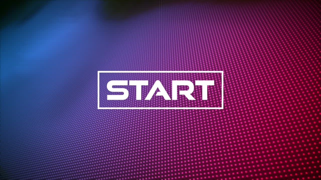 Animation of start text on colorful background