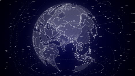 globo digital girando, haciendo zoom en el país de nepal