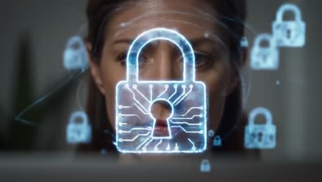 exploring cybersecurity: a deep dive into digital protection methods with advanced lock visualizations and engaged user focus