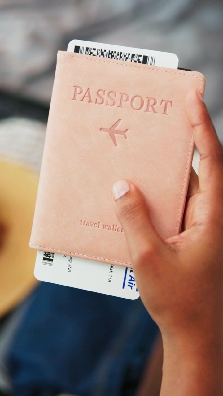 Hand Holding Passport and Boarding Pass for Travel