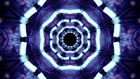 fondo decorativo de neón abstractamente adornado con bucles. caleidoscopio o mandala en 3d.