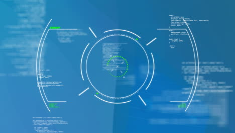 animación del procesamiento de datos digitales sobre un fondo azul
