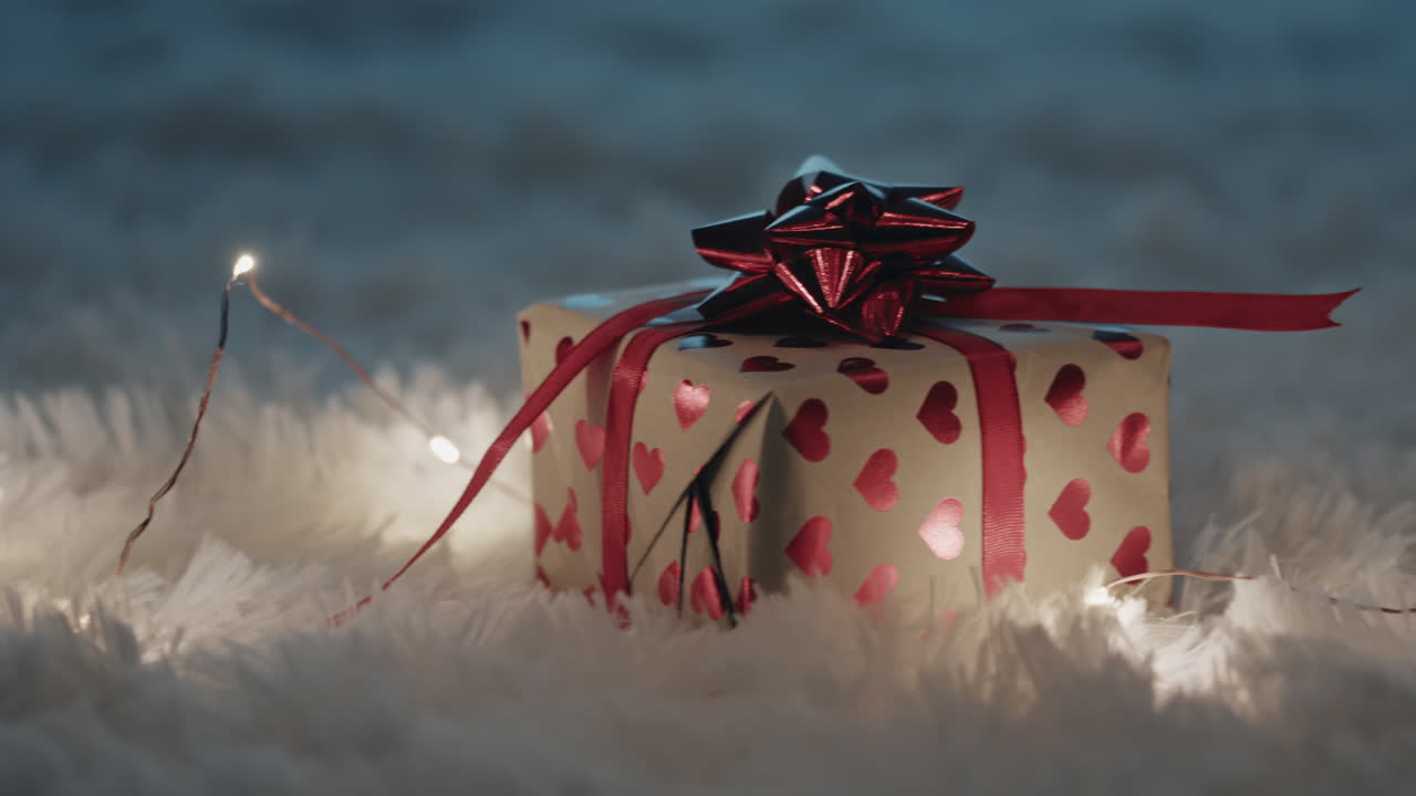 las luces conducen a un regalo