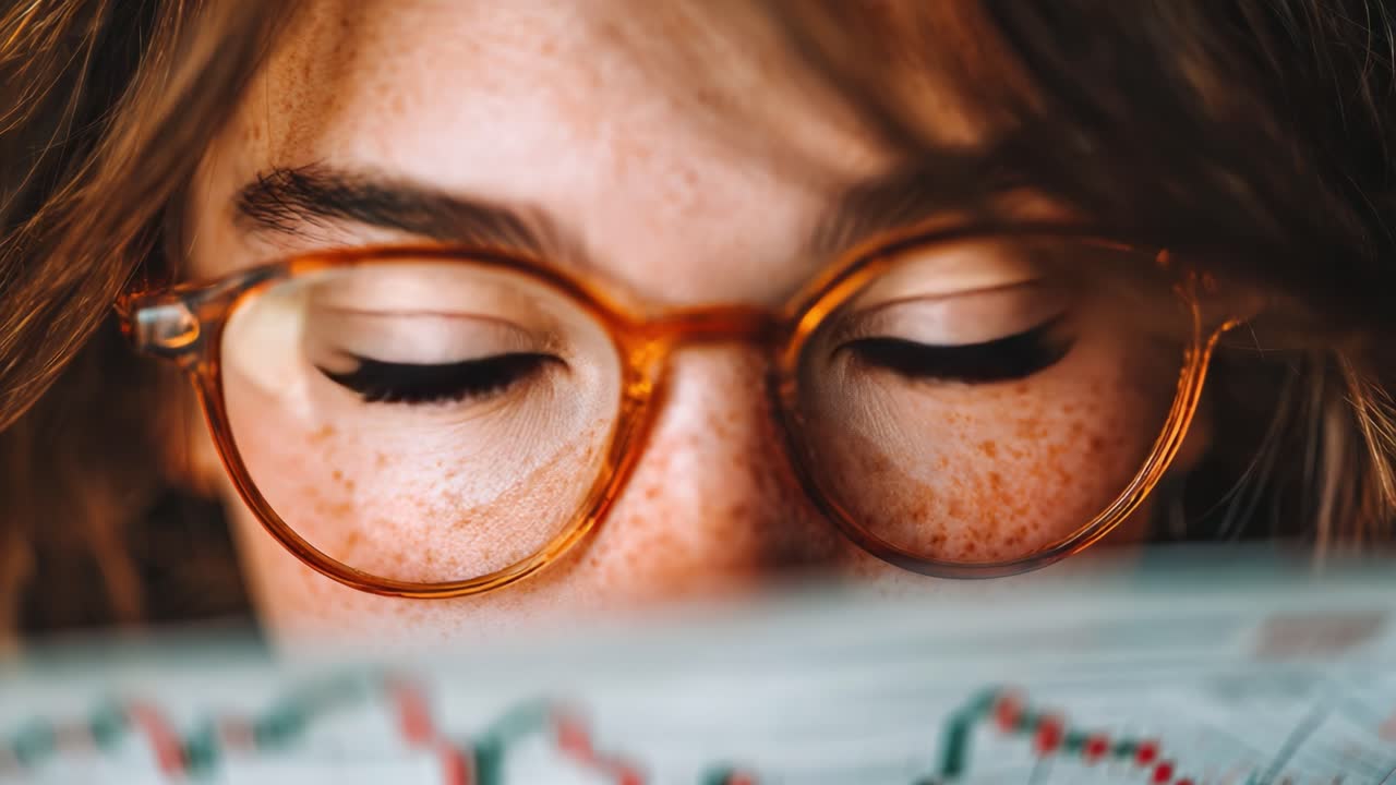 A Close-Up on Insight: Capturing the Intensity of Focused Eyes Behind a Chart, Combining Curiosity and Analytical Thinking in Perfect Harmony