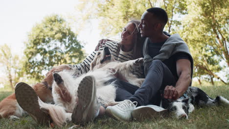 Couple-with-pets-oudoors