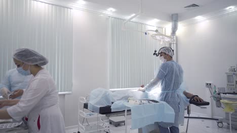 surgical procedure in an operating room