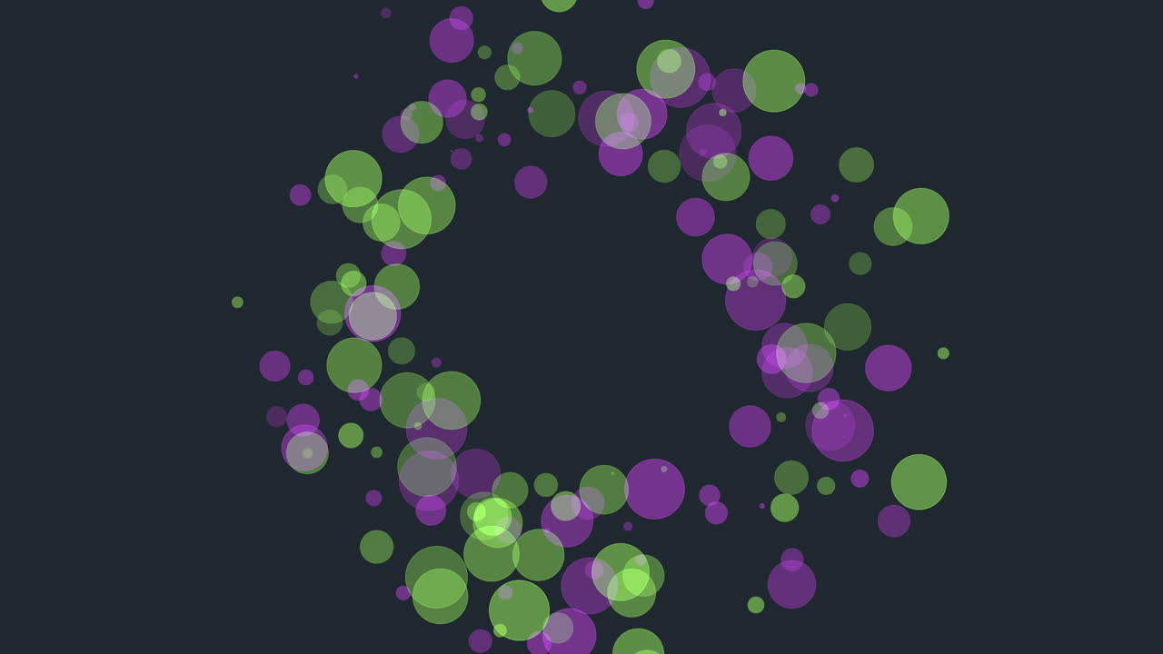 coloridos puntos geométricos con color neón en el espacio oscuro