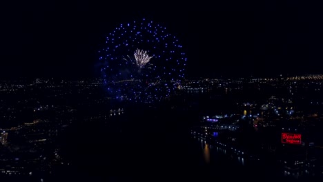 july 4th fireworks, drone footage baltimore inner harbor