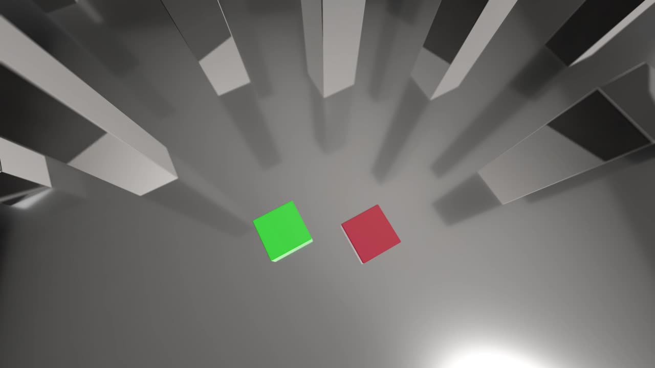 comparando el diagrama de barras verdes y rojas 3d creciendo hasta el 61% y el 39%