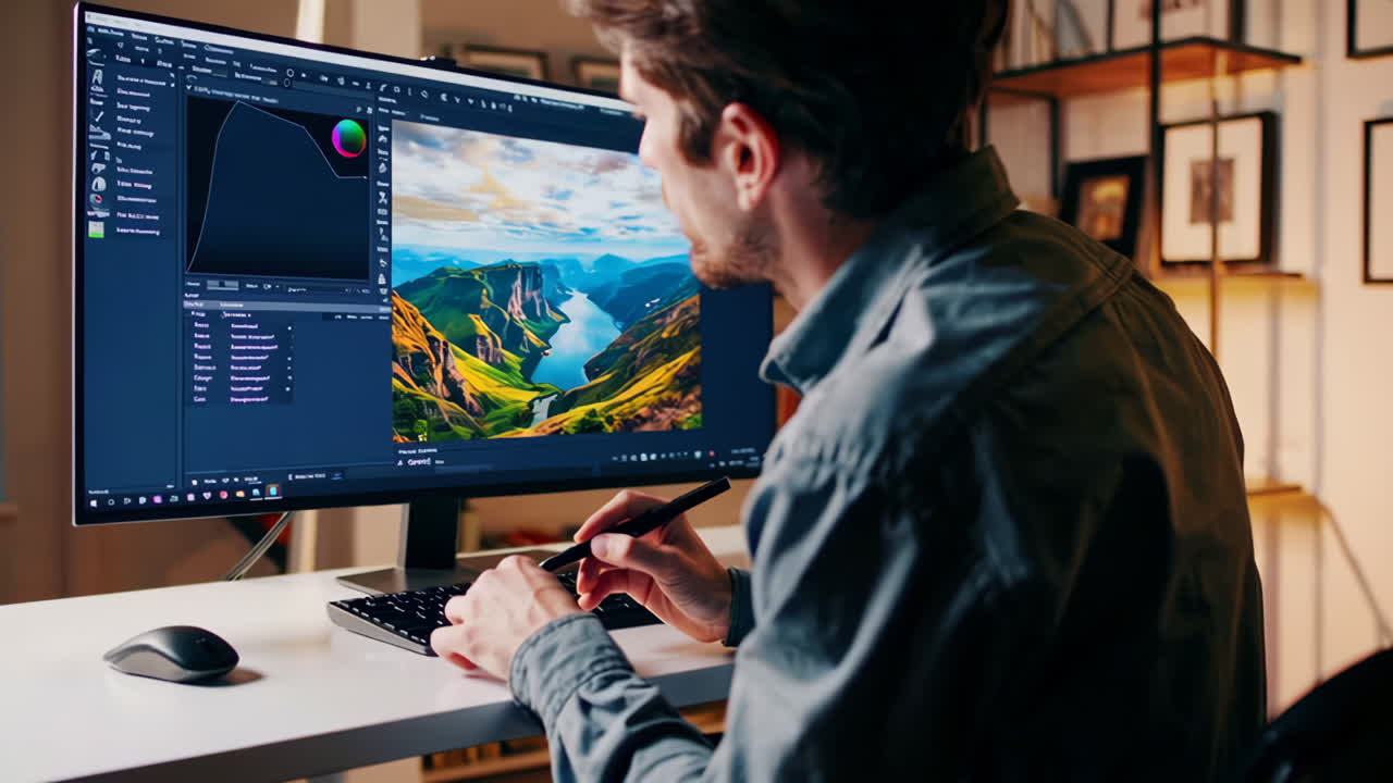 Photo Editing Session at Home