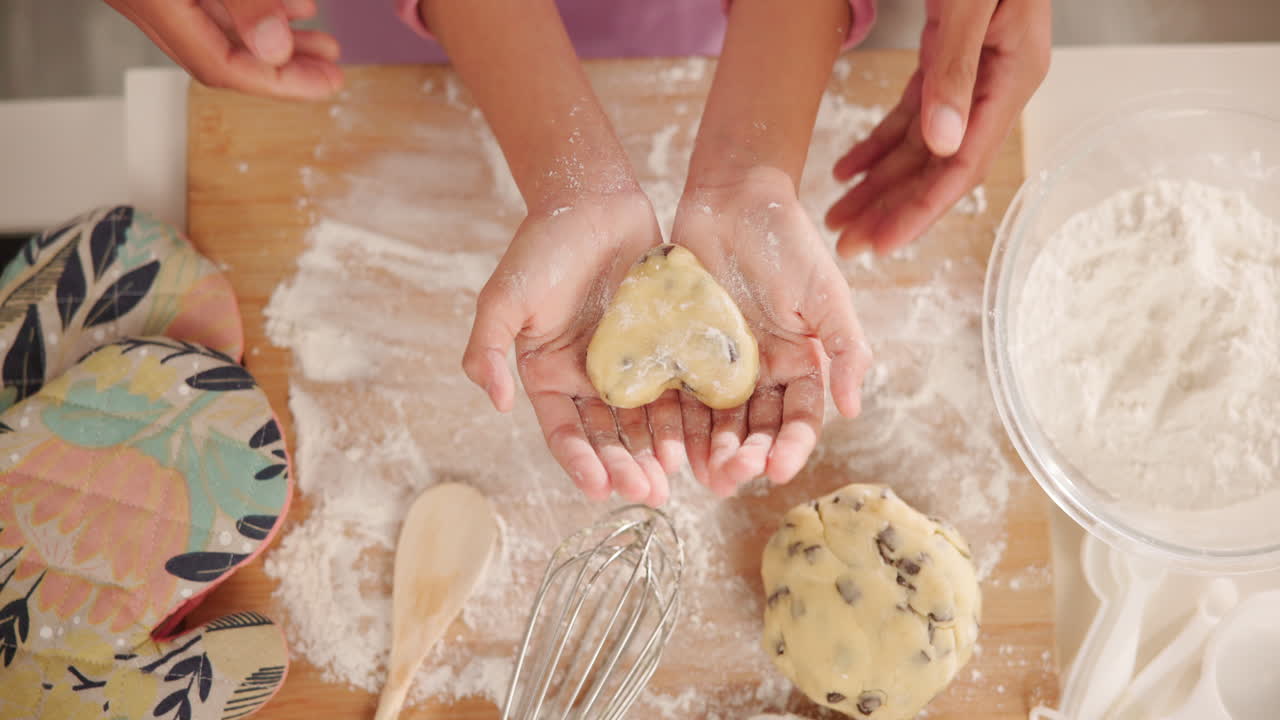Baking Heart-Shaped Cookies Together