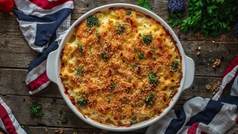 baked macaroni and cheese with broccoli and cauliflower