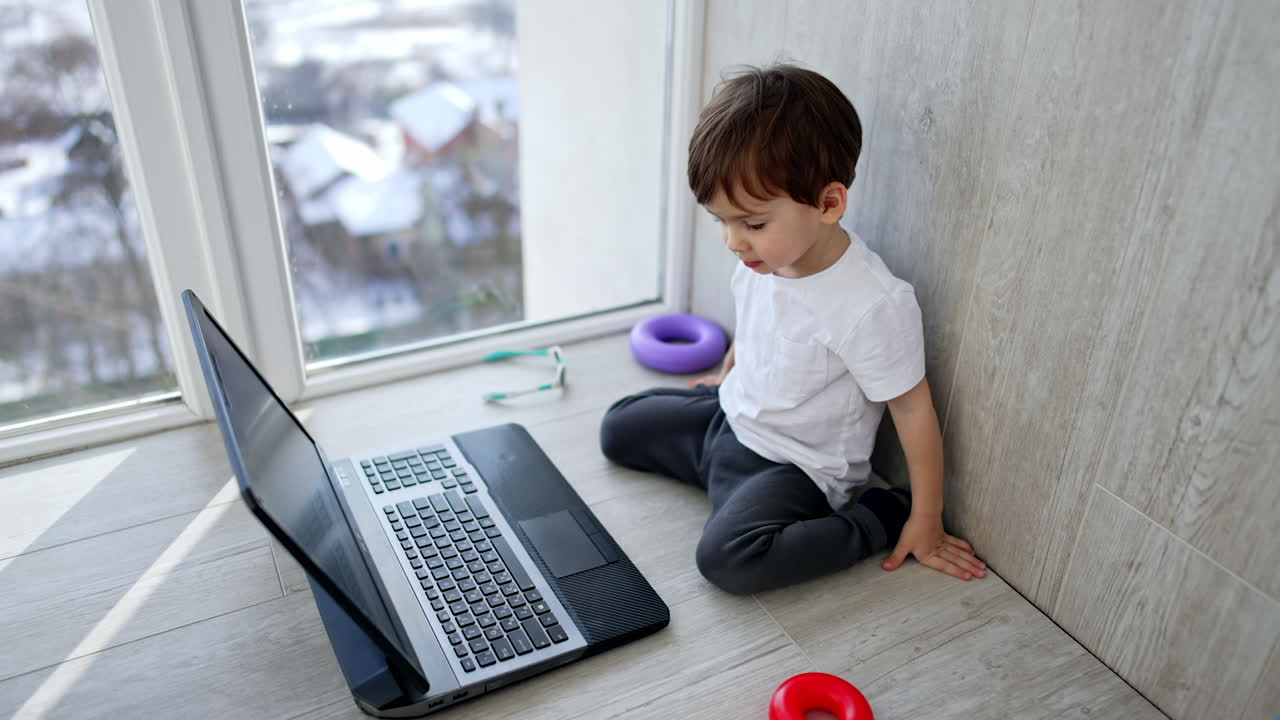 Toddler Using Laptop