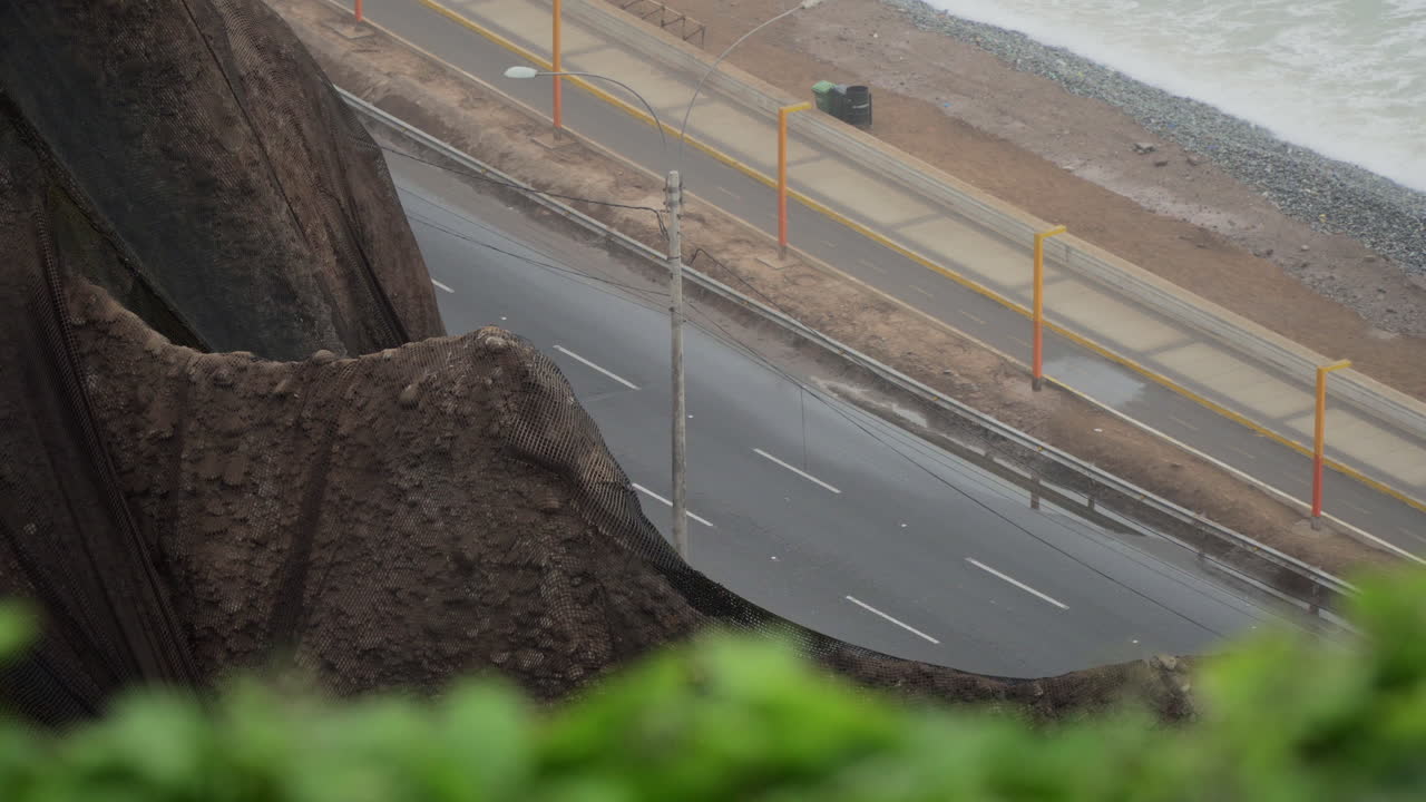 Slippery rainfall commute on Miraflores Peru
