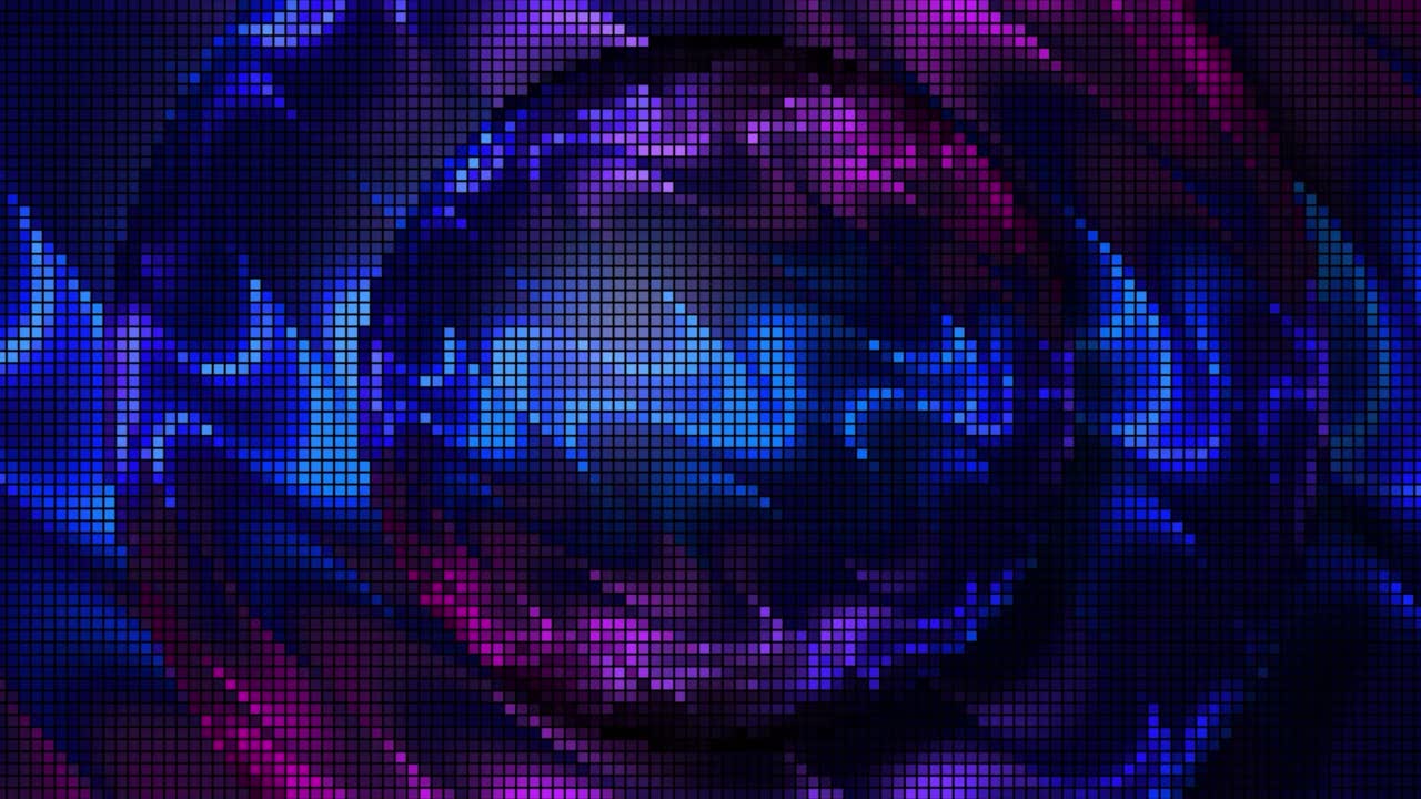 추상적인 파란색과 보라색 픽셀 아트 배경